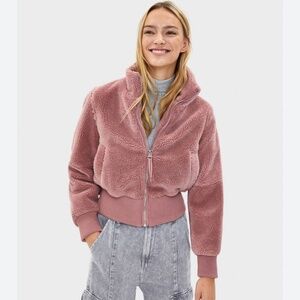 Faux Shearling Jacket Bershka